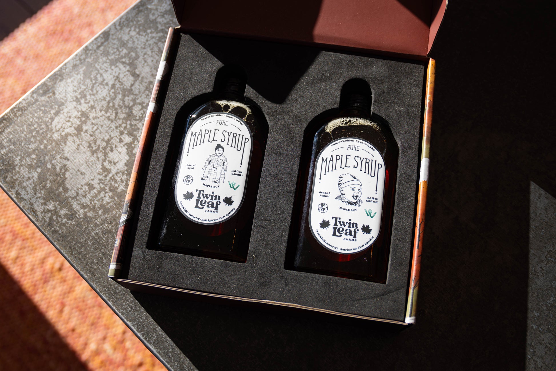 twin leaf farms maple syrup gift set amber kosher gift