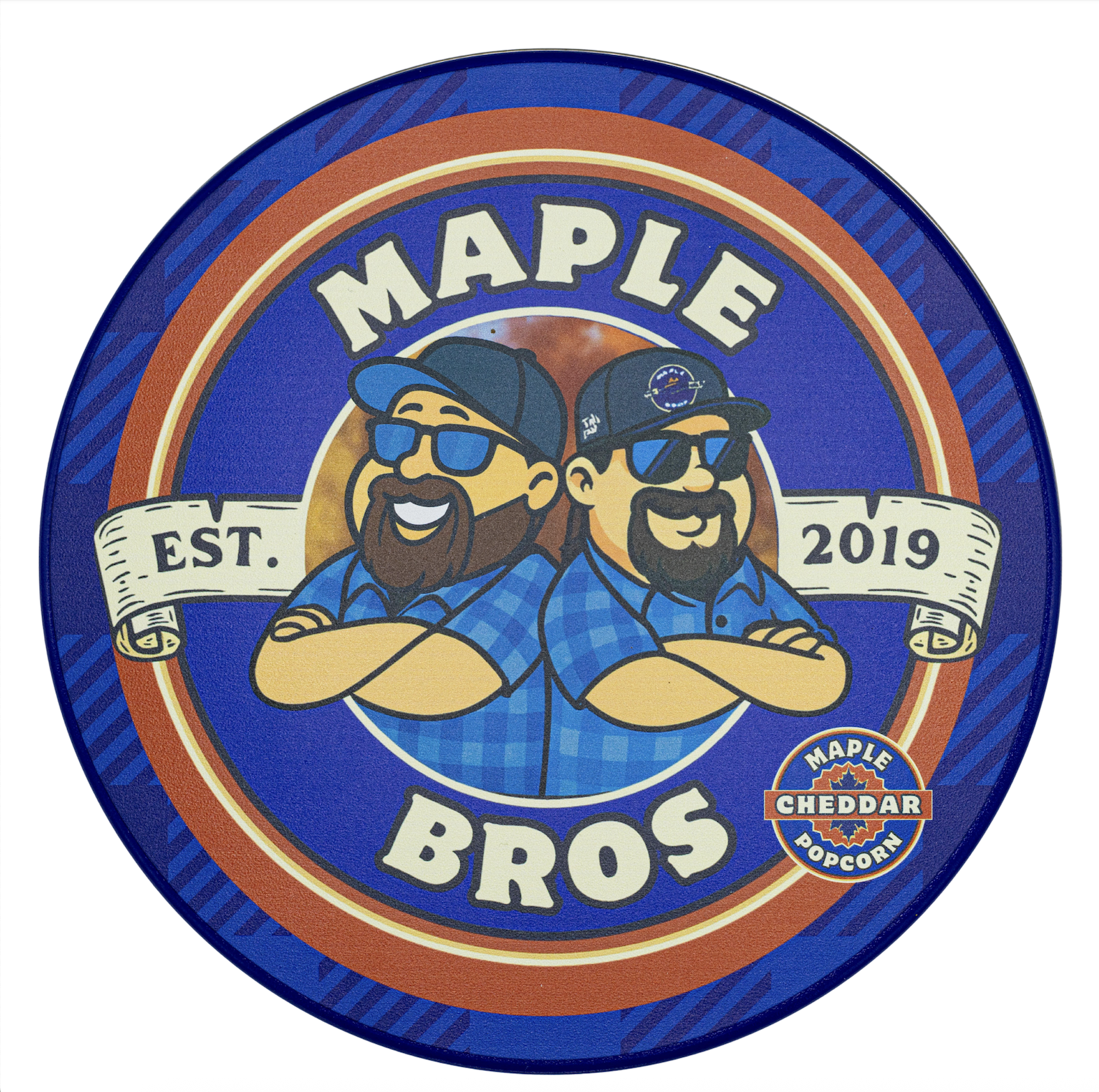 maple bros maple cheddar popcorn  tin kosher gift
